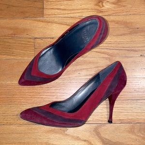 Stuart Weitzman Multi Color Leather Suede Heel Pumps